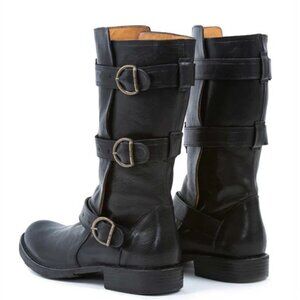 Fiorentini + Baker 7040 3-Buckle Black Leather Boots size 6.5